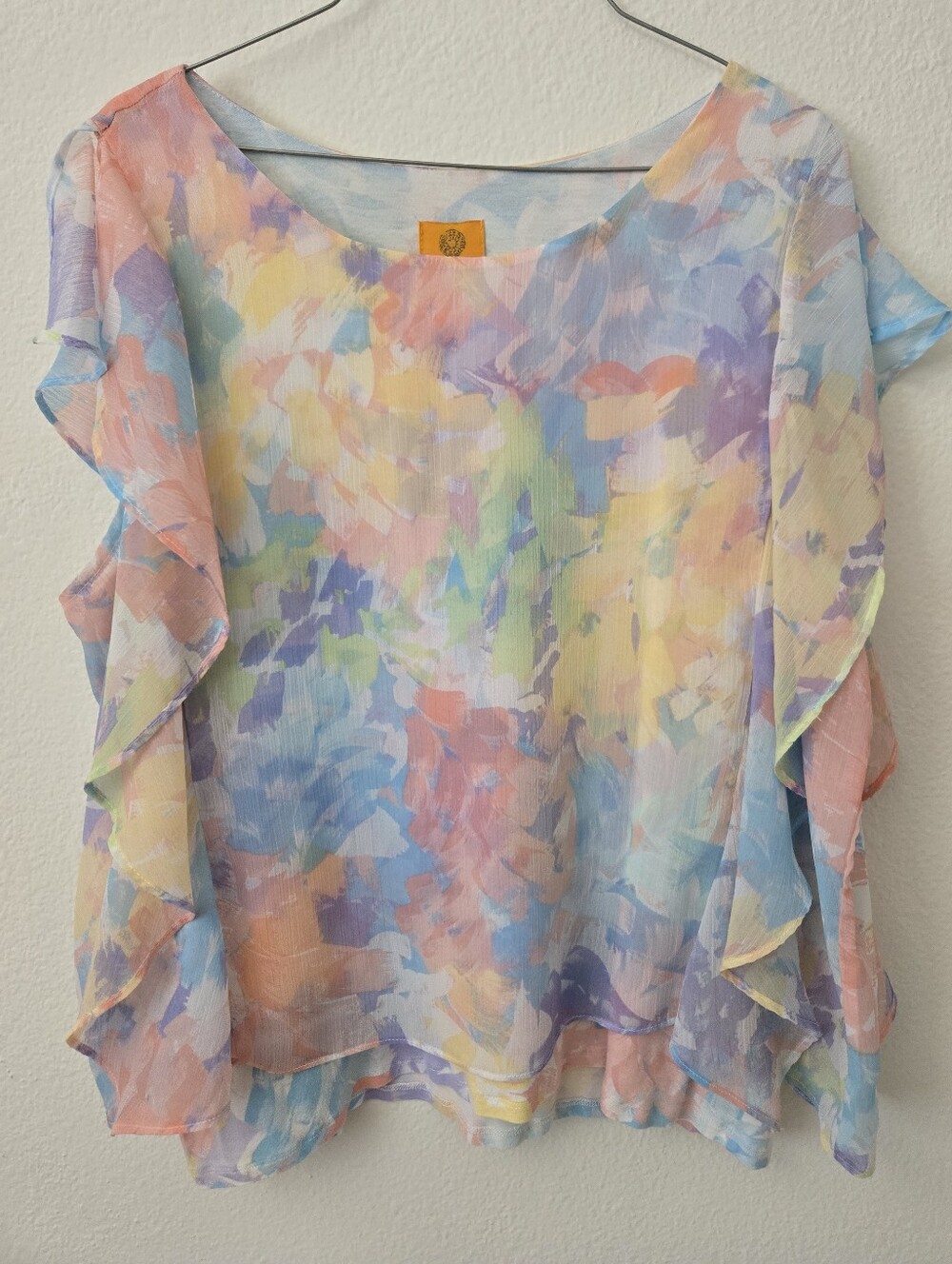 Ruby Road Layered Tank Top Floral Hawaiian Bohemian Hippie Size L Petite